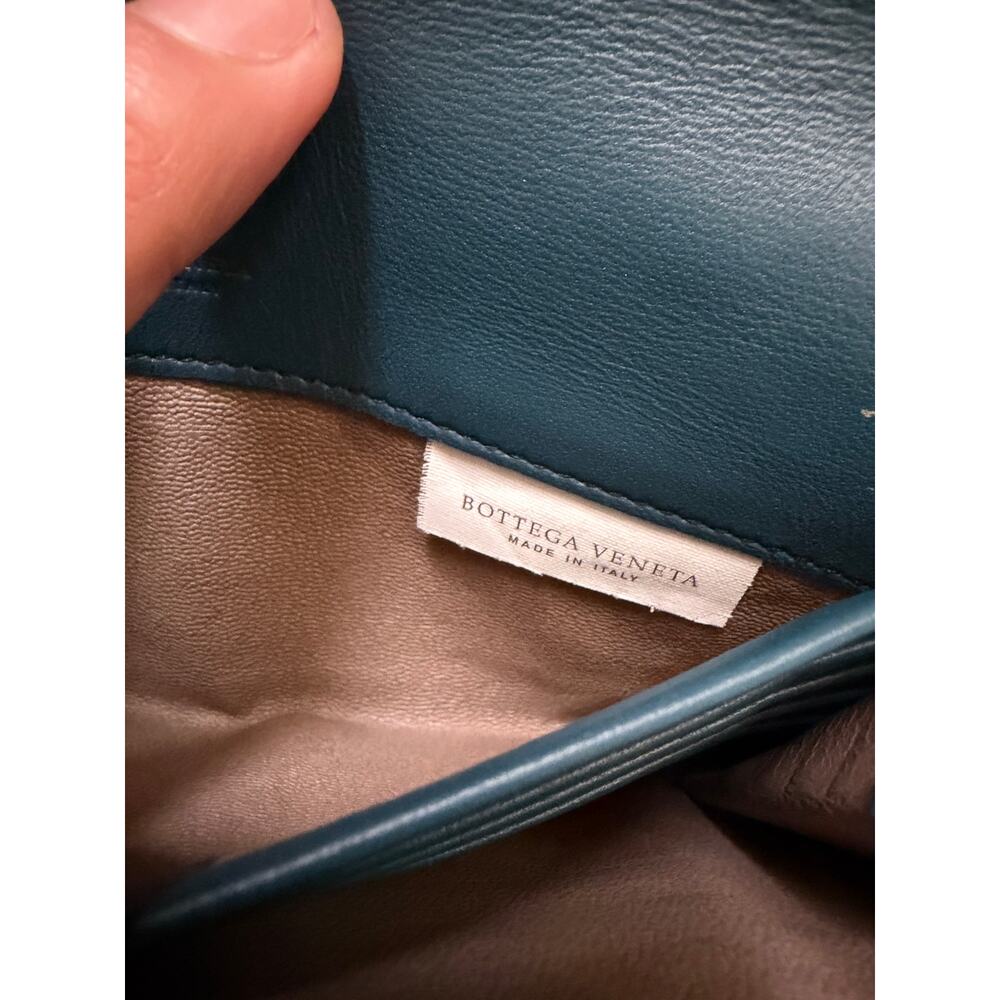 🌟 Bottega Veneta Intrecciato Python Inlay Wallet Blue NEW Full Set Italy RARE✨ - Picture 6 of 7